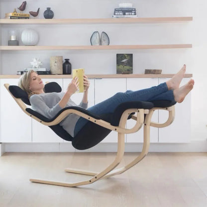 Lazy rocking chair balcony leisure chair household living room solid wood recliner