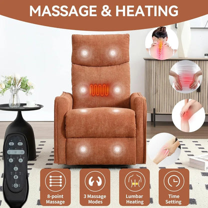360 Swivel Rocking Recliner Chair for Adults, Nursery Rocking Chair with Heat and Massage, Glider Reclining Chair, Customized