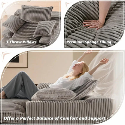 High-end Light Luxury Hot-selling Boneless Sofa Vacuum Compression Sofa Corduroy Retro Fabric Sofa