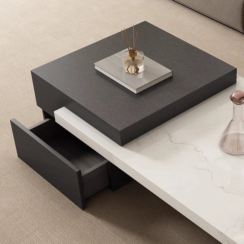 High Marble Coffee Table Elegant Minimalist Modern Luxury Coffee Table Large Office Living Room Furniture Tavolo Basso XYCJ