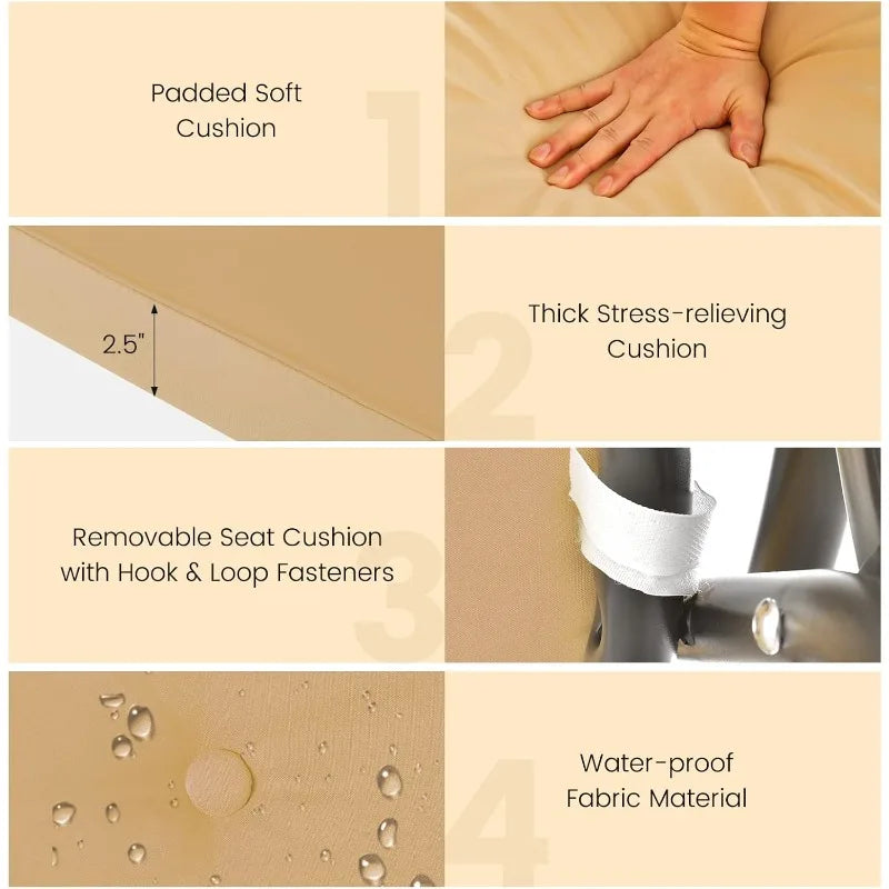 3 Person Porch Swing, 2-in-1 Convertible Patio Swing Bed with Removable Cushions, Solid Steel Structure, Outdoor Swing