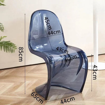 Panton Chair: Artistic Light Luxury Popular Transparent Plastic Chair Nordic Modern Minimalist with Backrest Fit for Home Dining