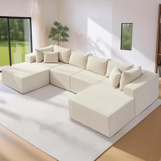 L-Shaped Sectional Sofa in Box, Deep Seating, No Assembly, Boneless Chaise for Living Room,Customized