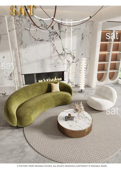 Modern Velvet Fabric Living Room Sectional Couch Reclining Wood Legs Corner Sofa Set for Hotels Malls Villas