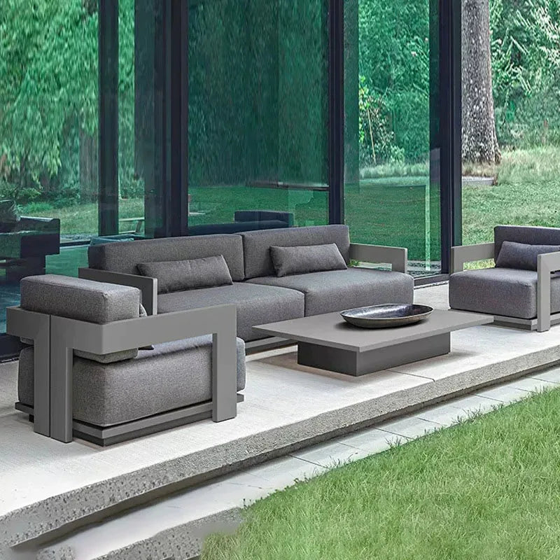 Outdoor Sofa Set Garden Furniture Lounge Furniture Sofa Outdoor Sofa Set Waterproof Aluminum Alloy Solid Wood