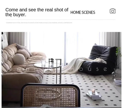 Black caterpillar sofa lazy single leisure chair togo original small apartment balcony living room lying down leather