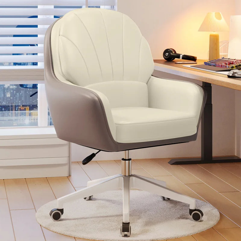 Metal Cute Vanity Makeup Chair for Girls Rotating Lift Backrest Computer Chair for Bedroom Dorm Home Office Desk