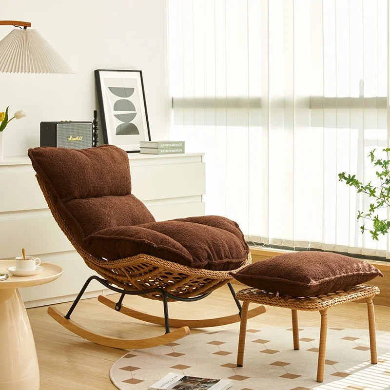 AA  Rocking Chair Adult Recliner Home Lazy Leisure Chair Single-Seat Sofa Chair