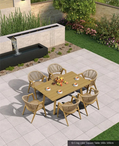 Waterproof and Sun-proof Garden Outdoor Chairs Leisure Outdoor Furniture Aluminum Alloy Chair Modern Patio Balcony Table Chairs