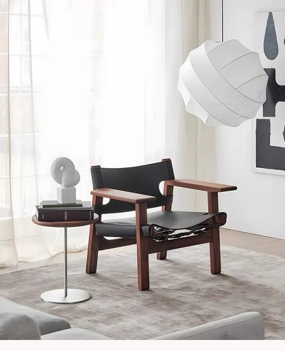 Luxury Modern Solid Wood Sofa Chair Leisure for Living Room Bedroom Lazy Lounge Single Mid century Leather Hotel Unique Design