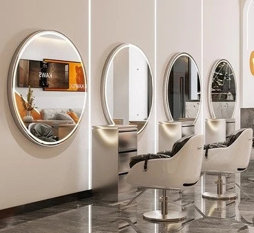Modern Style Large Gold Styling Barber Wall Mounted Salon Furniture Hairdressing Led Makeup Beauty Salon Mirror