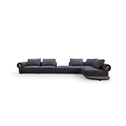 Modern Italian Villa Design Frosted Leather Modular Combination Sofa Set Luxury Reclining Corner Sofa Fabric Life Hotel Sponge