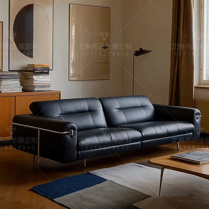 Modern European Brown Sofa Italian Designer Armrest Nordic Living Room Couch