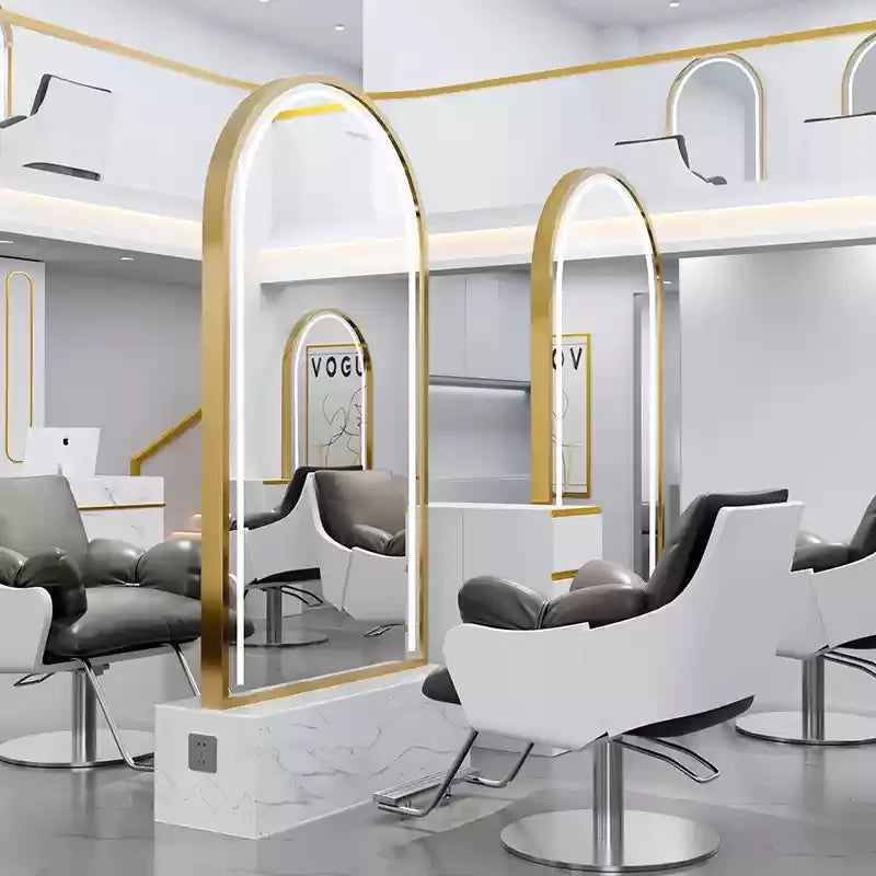 HJ Barber Shop Mirror Quick Cut Special Mirror Hair Salon Internet celebrity hair salon Full Lamp Mirror
