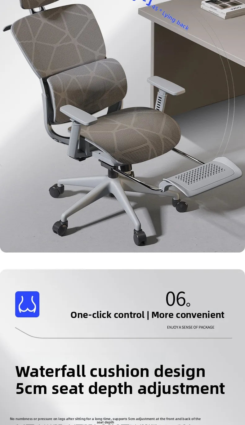 Ergonomic chair Home computer chair Comfortable sedentary office chair Back seat Study desk E-sports study chair