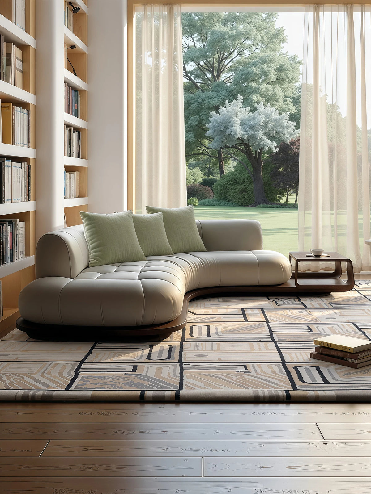 Arc corner sofa living room corner creative coffee table combination furniture simple and modern