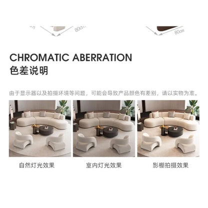 Beauty salon clubhouse lounge area curved sofa coffee table combination