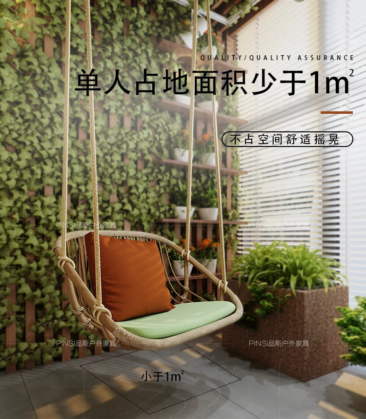 MJY hanging basket rattan chair single double swing sofa indoor cradle ceiling rattan chair