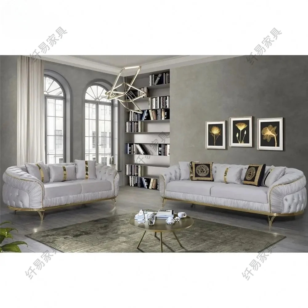 Italian light luxury fabric sofa combination modern minimalist velvet villa furniture