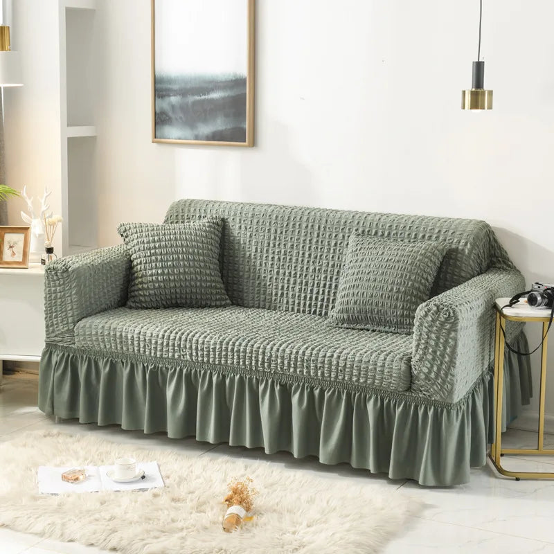 Fabric Skirt 2/3 Seater Sofa Cover 140-230cm Full Package Single Universal Elastic Sofa Slipcovers American Rustic Four Seasons