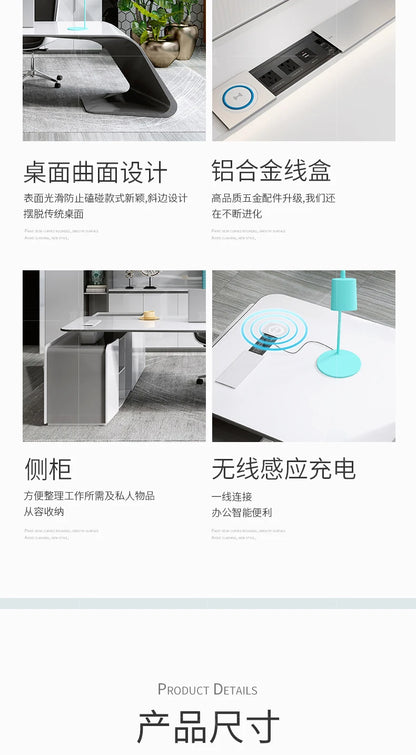 Computer Desk Corner Office Executive Multifunction Home Furniture Organizer Study Table Writing Workshop Desktop Ufficio Room