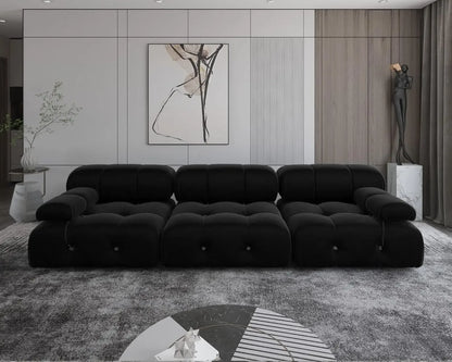 Nordic Sofa 138" Convertible Modular Sectional Couch, U-Shaped Minimalist Velvet , Mid-Century Modern Comfy