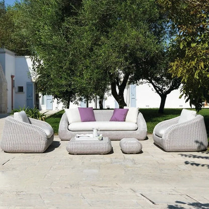 Outdoor courtyard rattan sofa rattan chair leisure sun room outdoor garden terrace round rattan sofa chair open-air furniture