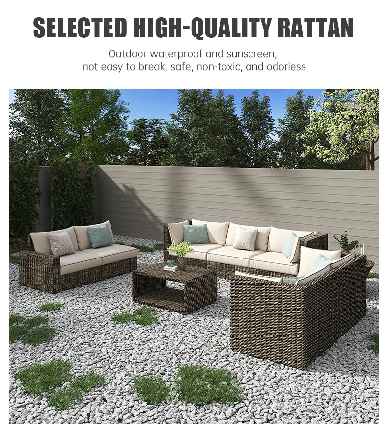High Quality Wicker Patio Furniture  Rattan Garden Sofa Garden Furniture Set