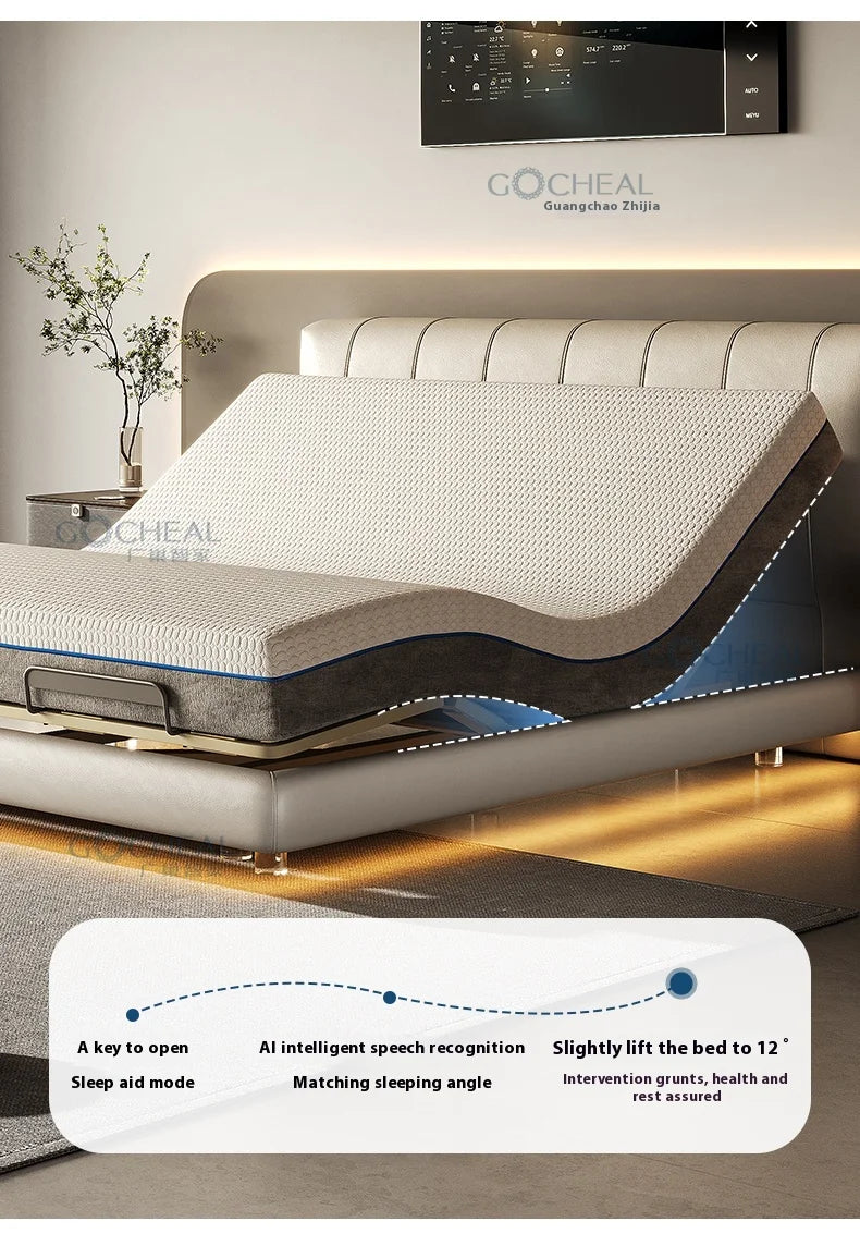 Head And Foot Adjustable Smart Bed Split King Size Bedroom Furniture Bed Easy To Install With Wireless Remote Control Bed