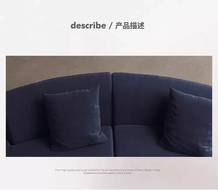 Semicircular curved sofa living room light luxury modern designer fabric sofa hotel B & B02A