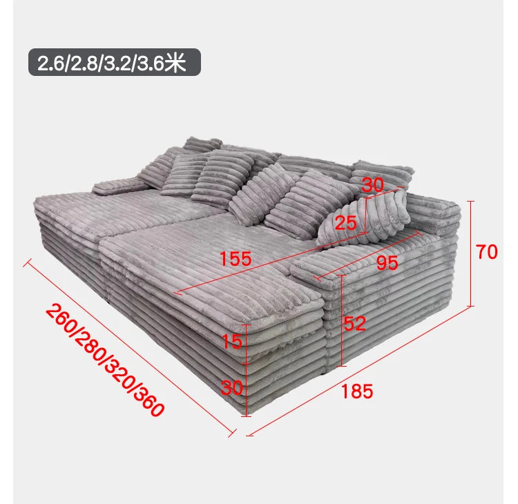 Cloud Plush Sofa Bed,Upholstered Boneless Cloud Sofa Deep Seat
