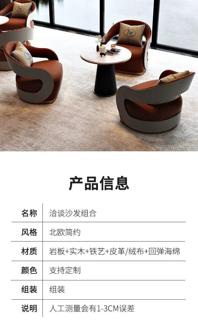 Italian style living room small chairs office and guest rooms single sofa chairs rotatable genuine leather leisure chairs