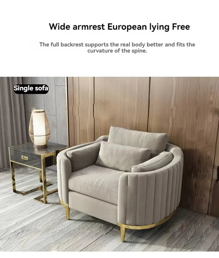 Modern 3-Seater  Sofa Set Simple & Stylish Removable & Washable Velvet Cushions for Small Living Spaces for Apartments