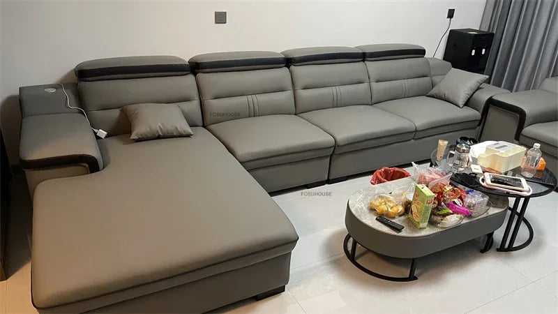 Luxury Leather Living Room Sofas Italian Home Sofa Bed Recliner Modern Designer Ergonomic Back Sofa Living Room Furniture