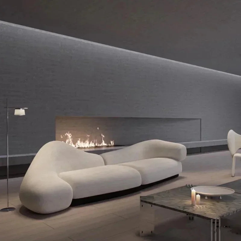 Modern Special-shaped Living Room Sofas Italian Fabric Velvet Sofas Creative Cloud Curved Sofas Living Room Furniture j