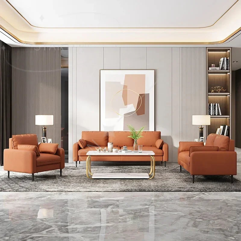 Armchair Lounge European Design Divano Living Room Furniture TY100YH Scratch Protector Sofa Relax 3 Seater Brown Classic Sofa