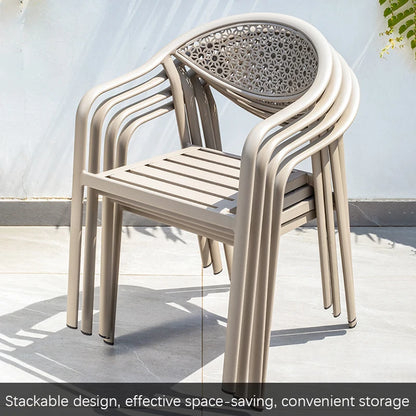 All Aluminum Bistro Chairs Set of 2 Metal Outdoor Chair with Armrests Weatherproof Patio Chair for Garden Backyard Balcony