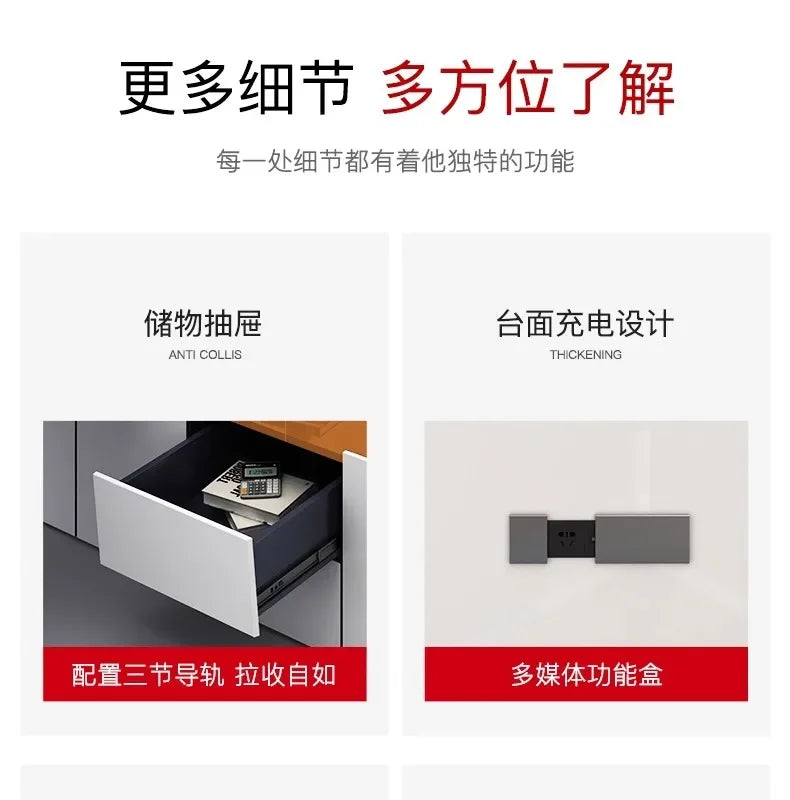 L Shaped Wooden Designer Office Desks Modern Luxury Drawers Large Computer Desks Asthetic Study Escritorio Office Furniture