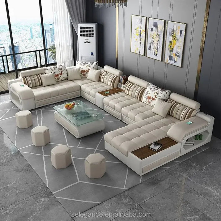 'Sectional Wood Legs Revolve Soft Cloth Modern Velvet Loveseat U shape ...