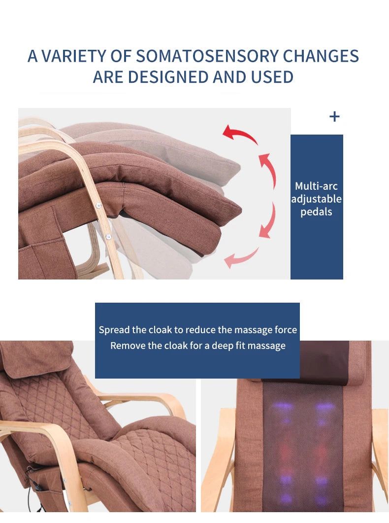 Luxury Recliner Massage Chair Electric Full Body Shiatsu Vibrating Heating Rocking Recliner Massage Chair
