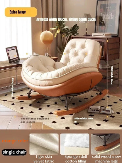 Lazy Sofa Rocking Chair Bedroom Lounge Chair Carefree Adult Living Room Single Balcony Leisure Rocking Chair Recliner Chairs