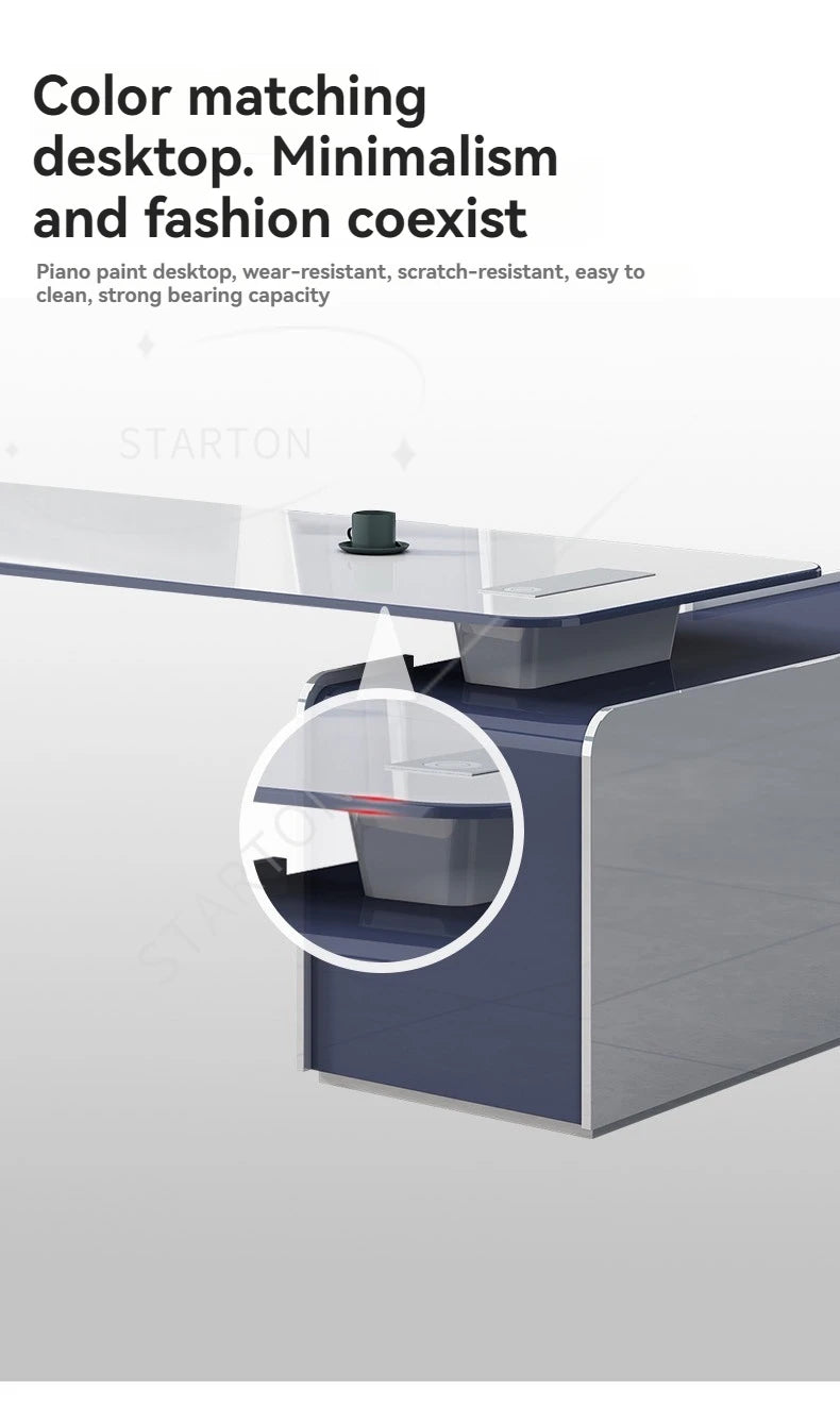 High End Luxury Modern L-shaped boss Executive Desk Furniture, Wooden Office Furniture, Executive Desk Design for Managers