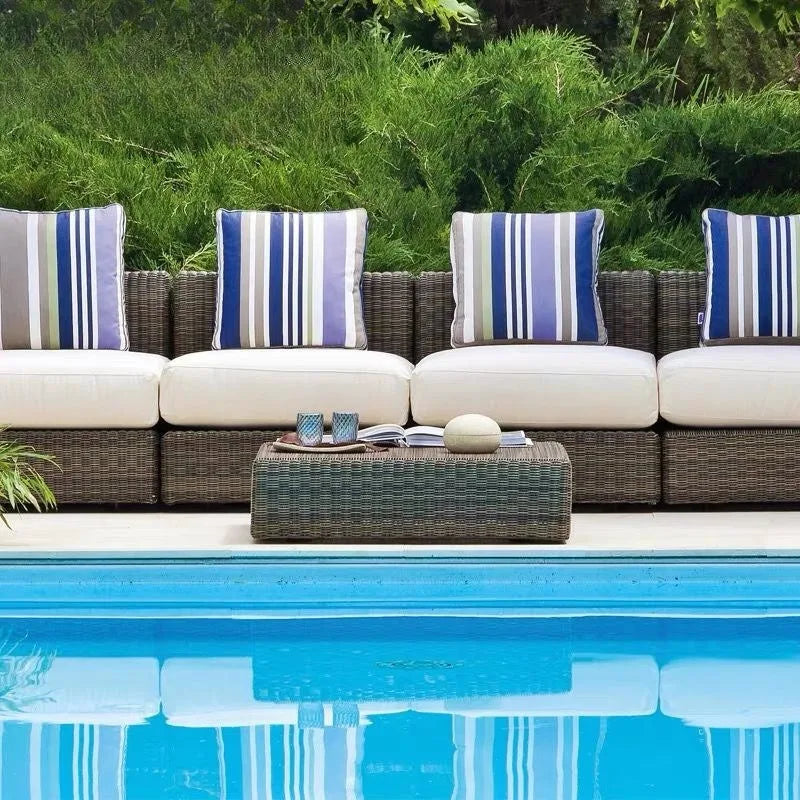 Outdoor rattan sofa combination waterproof and sun protection outdoor leisure courtyard villa balcony terrace sunroom