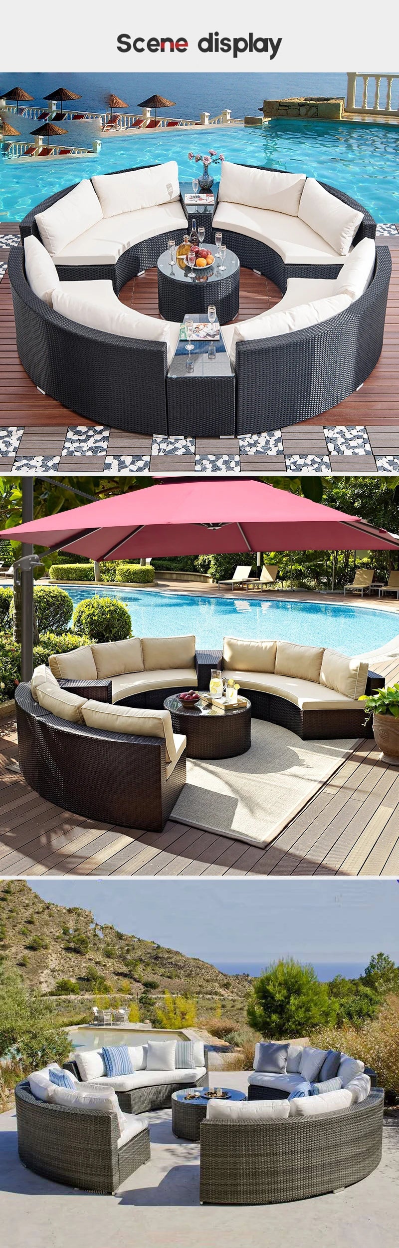 Garden Set Teak Sofa, Rattan Garden Furniture Leisure Sofa
