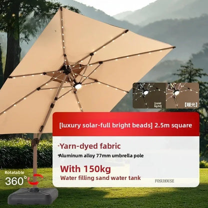 Outdoor Patio Umbrellas Roman Open-air Balcony Villa Garden Large Parasol Commercial Outdoor Stall Sunshade Umbrella with Base A