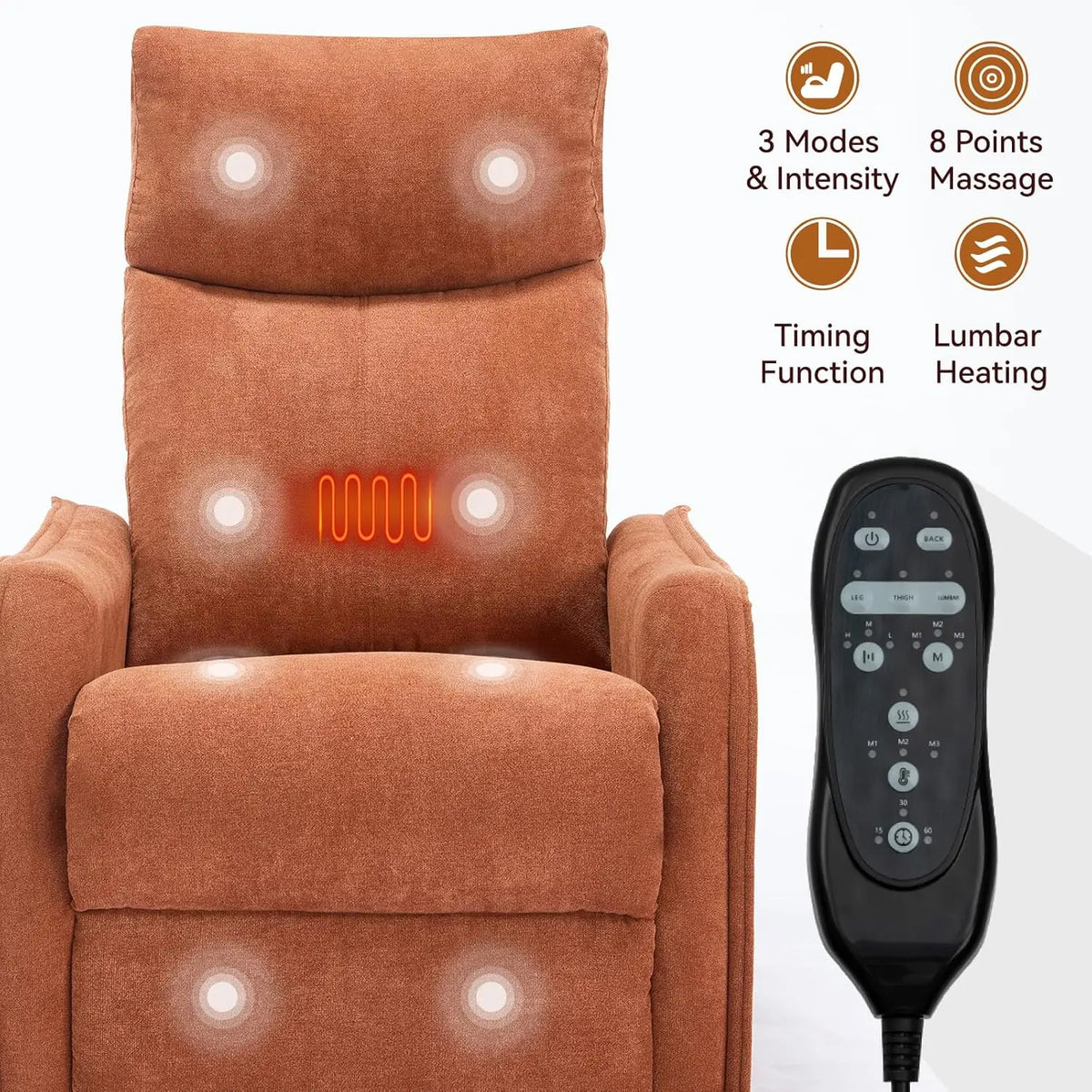 360 Swivel Rocking Recliner Chair for Adults, Nursery Rocking Chair with Heat and Massage, Glider Reclining Chair, Customized