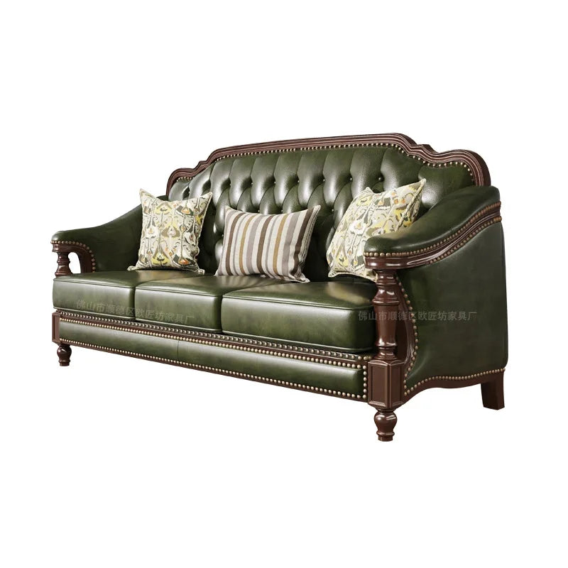 American, leather, sofa, solid wood, furniture, American, corner, sofa