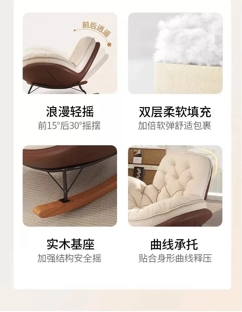 Lounger Balcony Recliner Chair Comfortable Fluffy Floor Hallway Recliner Chair Reading Interior Silla Mecedora Nordic Furniture