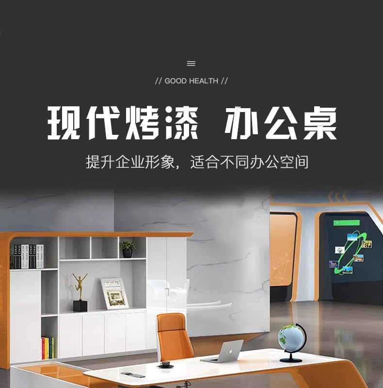 L Shaped Wooden Designer Office Desks Modern Luxury Drawers Large Computer Desks Asthetic Study Escritorio Office Furniture