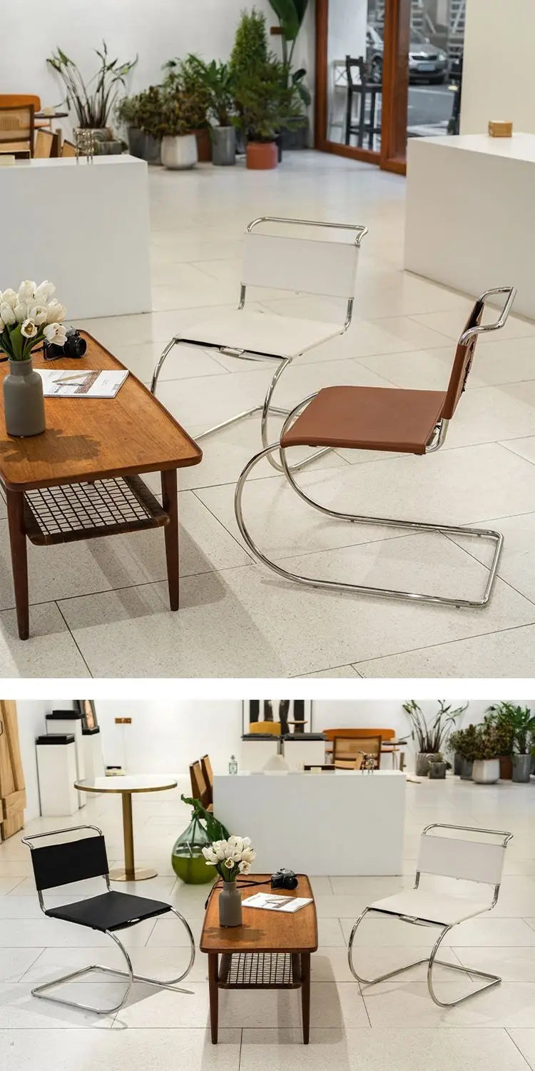 Nordic Minimalist Stainless Steel Dining Chair Armless Modern Simple Antique Furniture Wind Back Chair